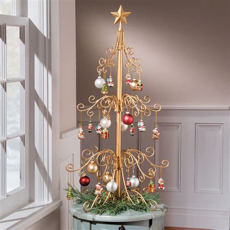 tis  season  metal scroll christmas ornament display trees