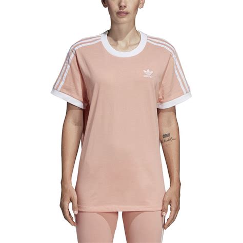 adidas originals womens  stripe tee dust pink shirt dv wookicom