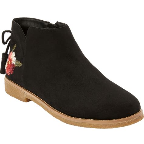 comfortview comfortview womens wide width  sienna bootie embroidered ankle boot