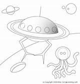 Coloring Saucer Flying Pages Ufo Colouring Printable Getcolorings Color Kids sketch template