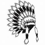 Headdress Indian Native American Decal Coloring Stickers Wall Sticker Tattoo Pages Template Colour Choose Size sketch template