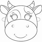 Mask Cow Coloring Printable Pages Animal Masks Cows Kids Templates Animals Craft Supercoloring Printables Funny Categories sketch template