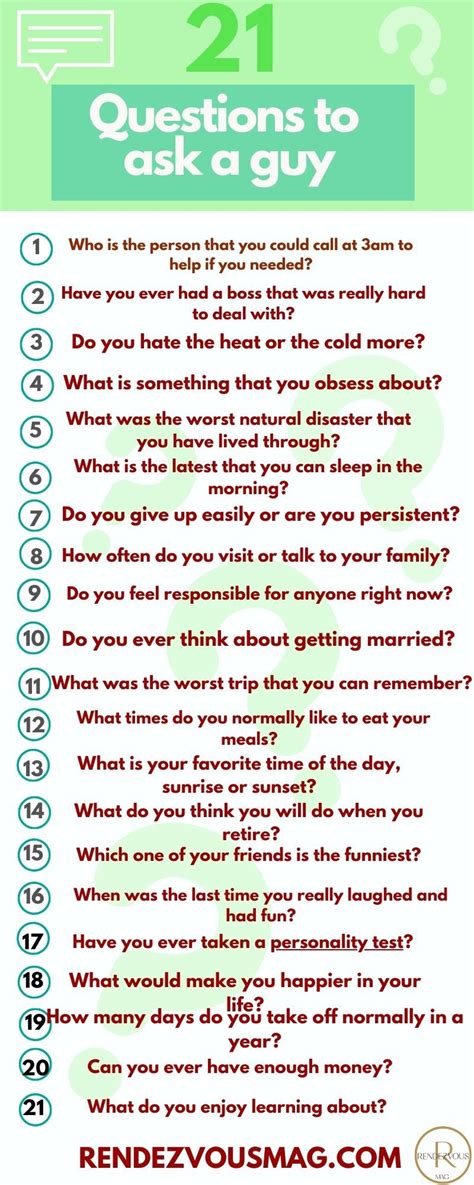 21 good questions to ask a guy infographic