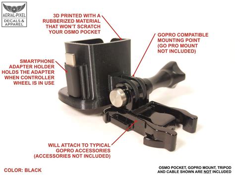 dji osmo pocket adapter mount  tripod  gopro flexible rubber  print ebay