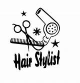 Scissors Comb Dryer Hair Stylist Blow Clipart Vinyl Silhouette Decals Decal Sticker Svg Cliparts Etsy Salon Beauty Vintage Projects Transparent sketch template