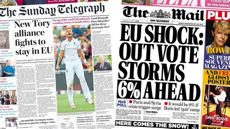 newspaper headlines eu referendum fight  stuart broad fires england