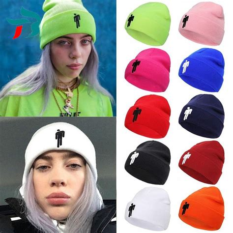 unisex solid color bonnet hip hop casual embroidery beanie hat billie eilish hats  shopee