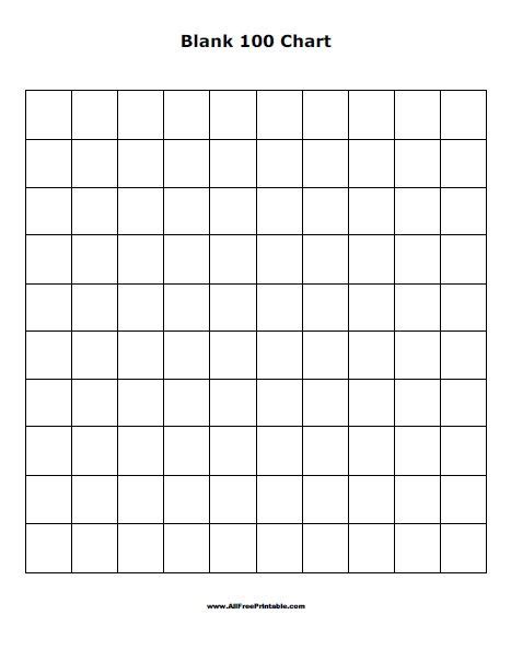 blank  chart  printable  chart printable hundreds chart