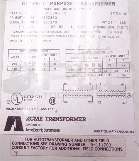 acme transformer     transformer xv hz  phase kva plc toolbox supply