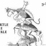 Seuss Turtle Yertle sketch template