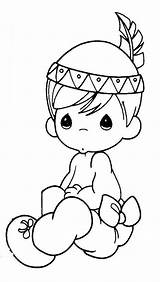Coloring Pages Precious Moments Indian Baby Boy Kids Sheets Indians Printable Printables Adult Color Cleveland Para Native Print Little Colouring sketch template