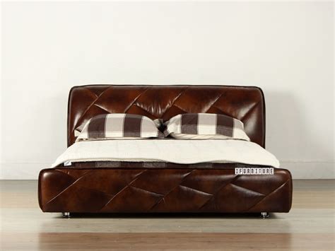 lavello genuine italian leather bed  queen super king size