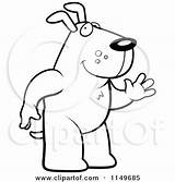 Dog Standing Hind Legs Cartoon Clipart Friendly His Coloring Waving Thoman Cory Outlined Vector 2021 sketch template