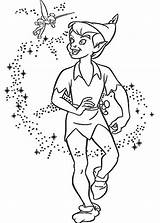 Peter Tinkerbell Pan Coloring Pages Disney Flying Around Print Popular sketch template