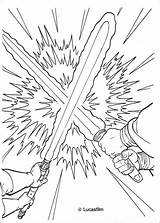 Coloring Star Wars Sword Laser Pages Duel Color Online Print Printable War Hellokids Swords Kids sketch template