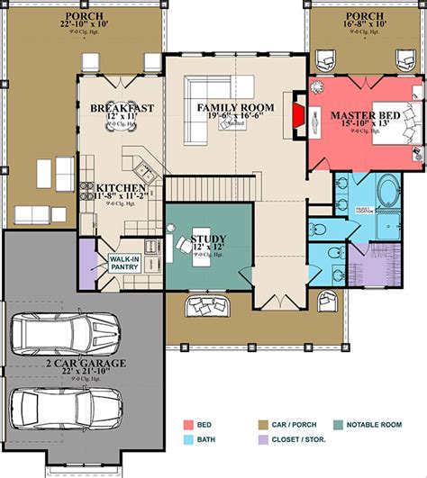 story house plans  master  main floor floorplansclick