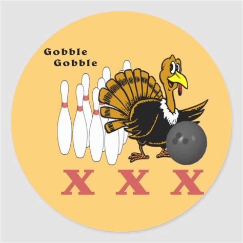 bowling turkey xxx classic round sticker