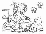 Coloring Garden Flower Watering Sheet Plant Girl Pages Touch Color Beautiful Add These sketch template