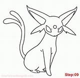 Espeon Coloring Pages Pokemon Popular Draw sketch template