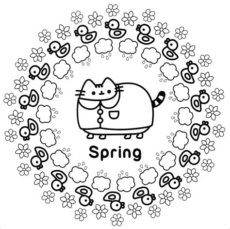 pusheen coloring pages coloringbay