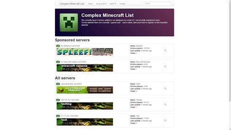 minecraft blog minecraft server list script