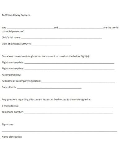 travel consent letter templates