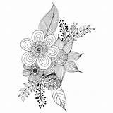 Coloring Freehand Hydrengea Leaf sketch template