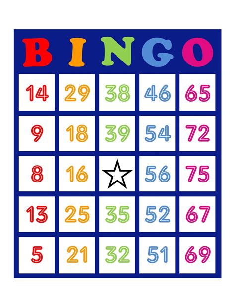 bingo cards prints   page    colorful