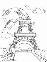 Coloriage Paris Coloring Regions Pays Et Pages Eiffel Tour sketch template