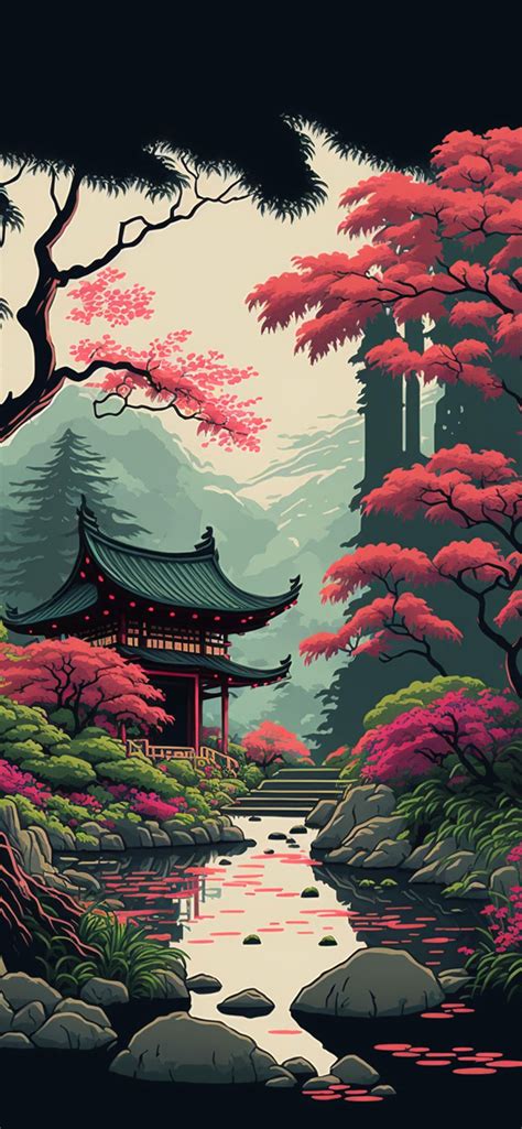 japanese garden art wallpapers japanese aesthetic wallpapers