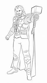 Thor Superheroes sketch template