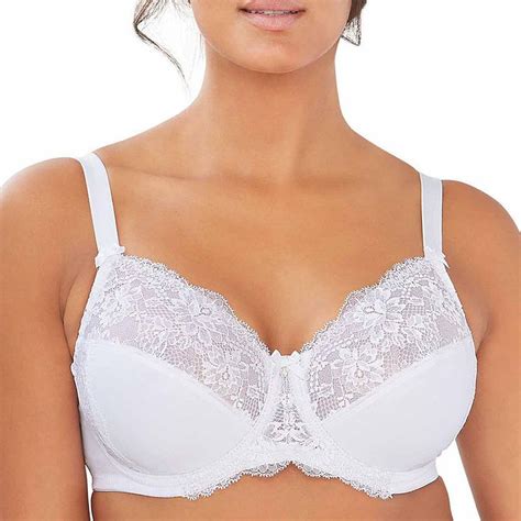 glamorise elegance lacy wonderwire underwire full coverage bra 9035