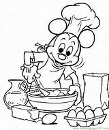 Coloring Pages Cooking Mickey Popular sketch template