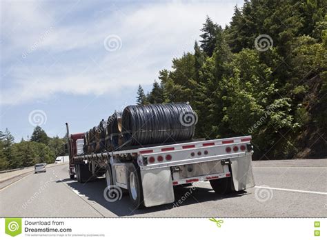 semi truck  wire coil freight stock image image  hauling semi