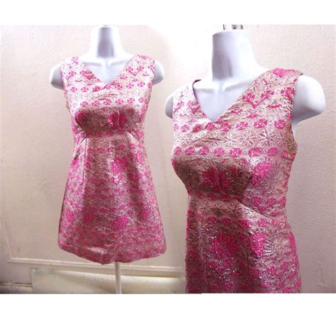 pink and gold lame vintage dress adult archive