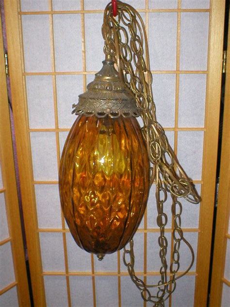 Vintage 70s Gold Glass Swag Lamp Etsy Swag Lamp Gold Glass Deco