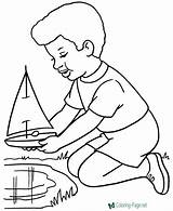 Coloring Pages Boat Boats Spring Toy Printable Color Clipart Sports Paper Playing Colouring Boy Lake Drawing Sheets Kids Books Fun sketch template