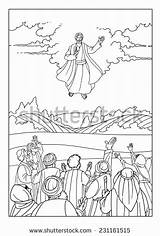 Coloring Ascension Jesus Ascends Getcolorings Pages Heaven sketch template