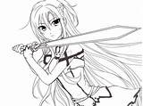 Coloring Sword Pages Online Kirito Colouring Related sketch template