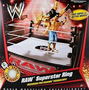 amazoncom wwe raw superstar toy wrestling ring action playset toys