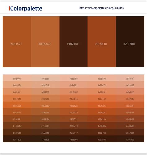 latest color schemes  cognac color tone combinations  icolorpalette