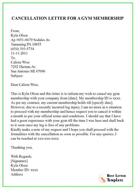 retro fitness cancellation letter template khalilah barclay