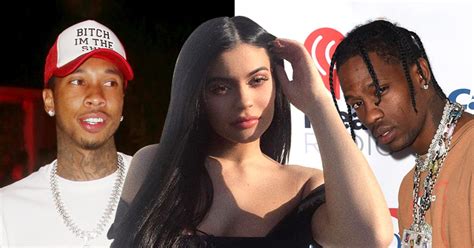 tyga texting pregnant ex kylie jenner while travis scott is away