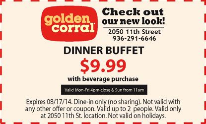 golden corral coupon huntsville casual dining restaurants coupons