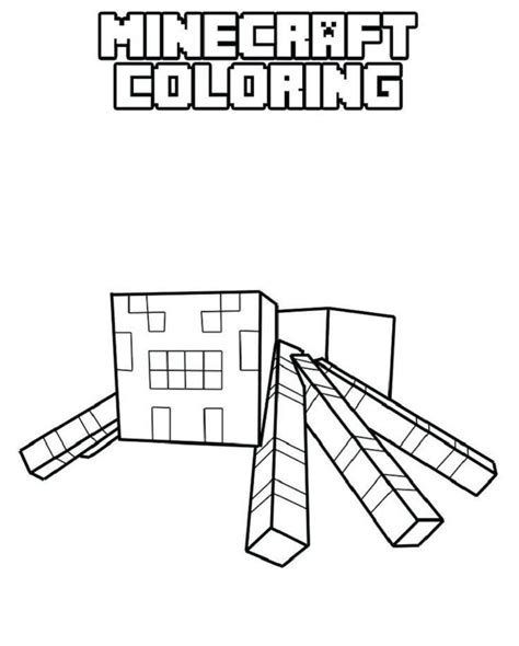 minecraft spider coloring page youngandtaecom spider coloring page