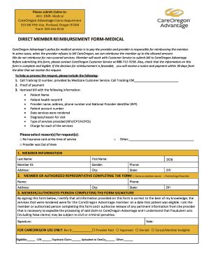 fillable  direct member reimbursement form med claims fax email