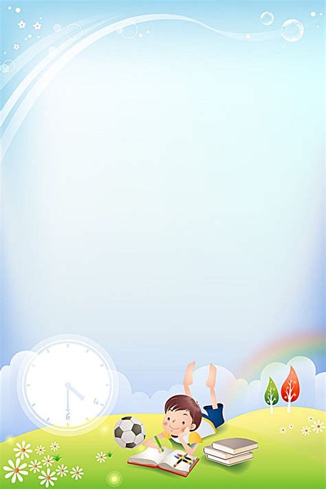 cartoon alarm clock blue background kids wedding