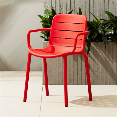 gina outdoor red chair reviews cb2