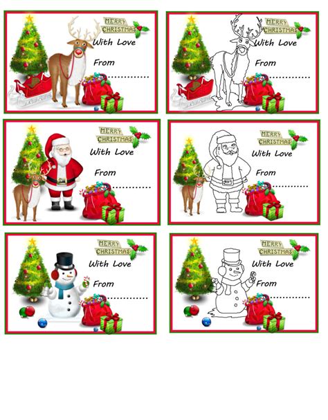 printable christmas gift tags printablee