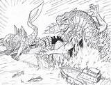 Coloring King Ghidorah Pages Godzilla Vs Drawing Deviantart Getdrawings Monsters Sheets Choose Board Popular sketch template
